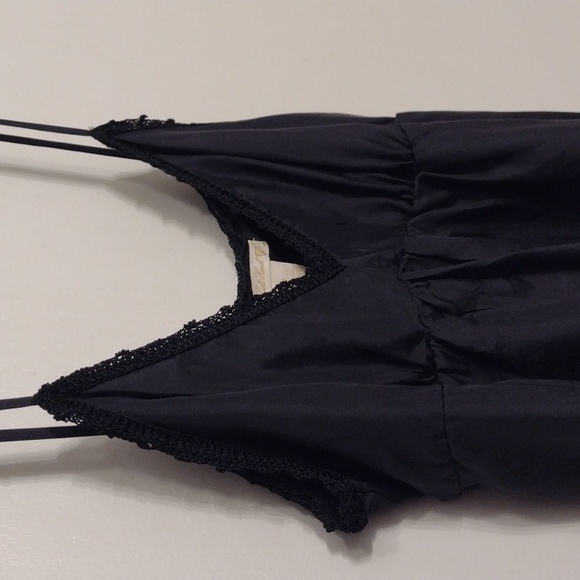 NEW Gold Hawk Black Silk Double Layer Silk Babydoll Camisole Tank Size Medium - Picture 4 of 16